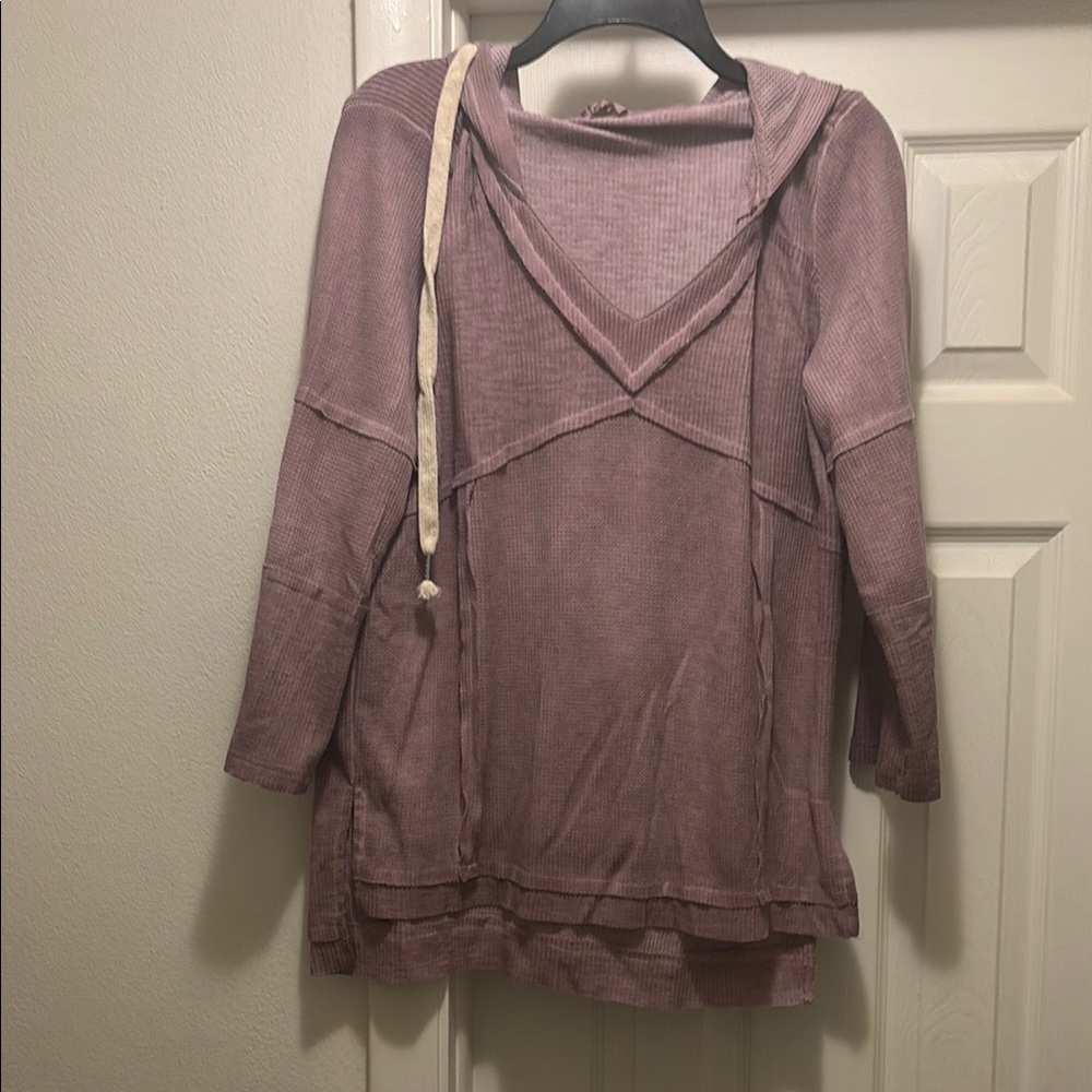 POL Dusty Pink V-Neck Hoodie